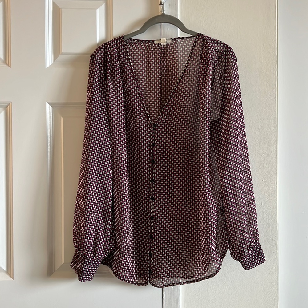 Pleione long sleeve patterned blouse